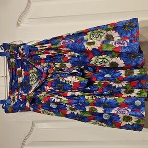 Sweet Sinammon Women's Cotton Multiprint Floral Midi Skirt - S